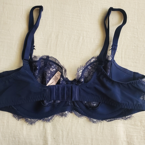 Victoria's Secret Midnight Blue & Silver Dream Angels Lace Push Up Bra 38C - Picture 5 of 9
